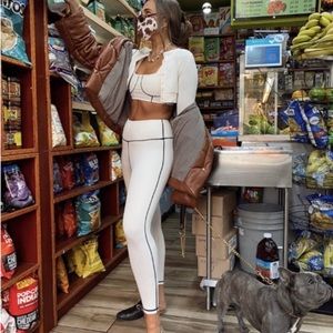 NWOT Revolve We Wore What Off White Corset Leggings Size XL